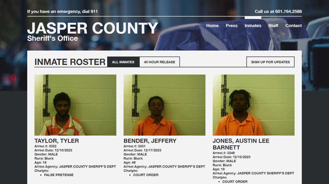 Inmate Roster | Jasper SO