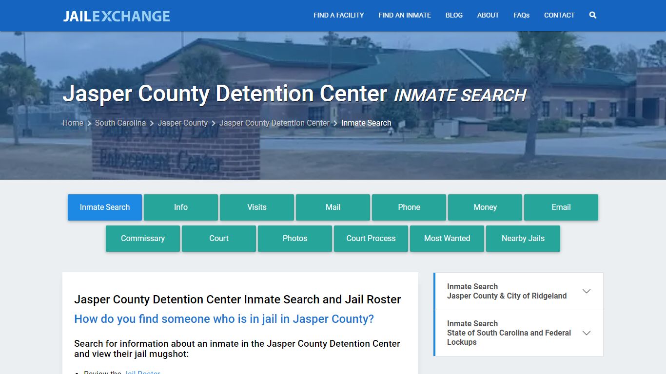 Jasper County Detention Center Inmate Search - Jail Exchange